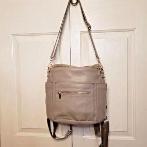 Miss Fong Faux Leather Diaper Bag Backpack